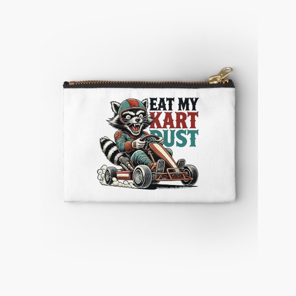 Item preview, Funny Retro Raccoon Go-kart Dust Eating Saying designed and sold by LuminOrb.