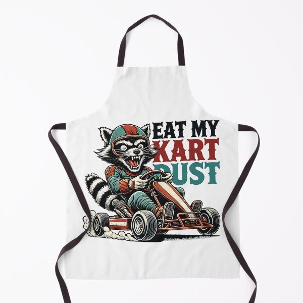 Item preview, Funny Retro Raccoon Go-kart Dust Eating Saying designed and sold by LuminOrb.