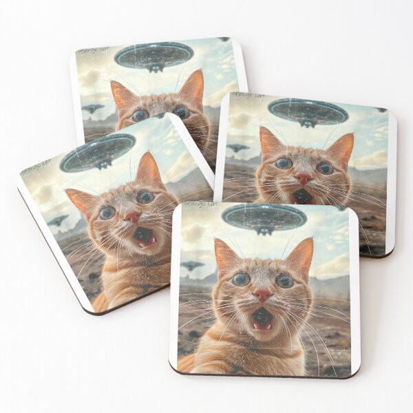 Item preview, Cat Selfie With Alien UFO Funny Cat Gifts For Men Women Kid designed and sold by Bongocomic.