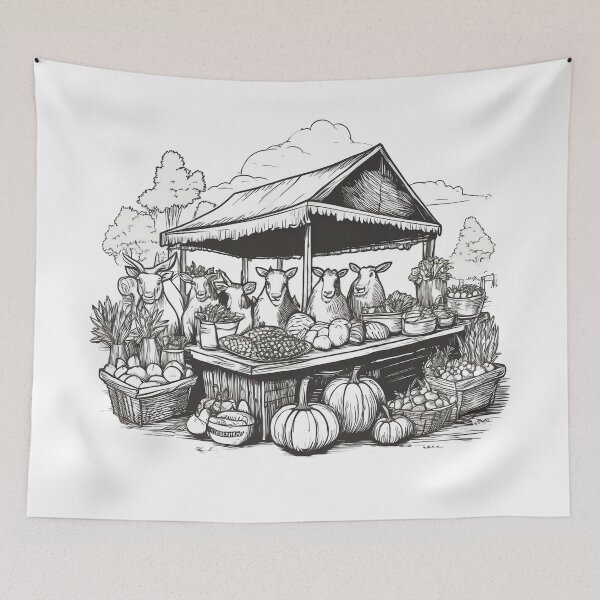 Item preview, animals at the farmers market designed and sold by sarabye.
