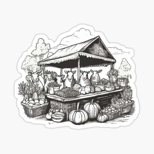 Item preview, animals at the farmers market designed and sold by sarabye.