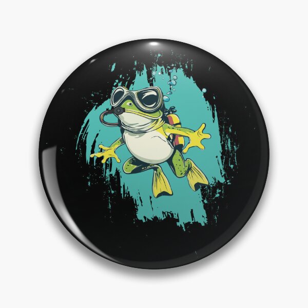 Item preview, Cartoon Diver Frog Dives Underwater designed and sold by sbachstroem.