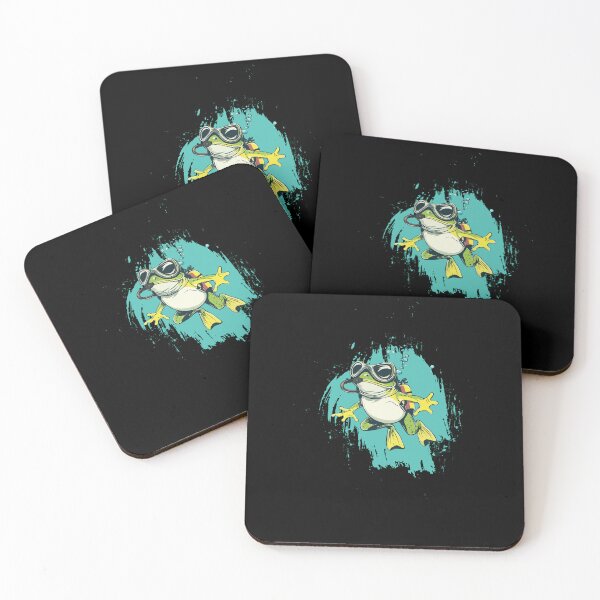 Item preview, Cartoon Diver Frog Dives Underwater designed and sold by sbachstroem.