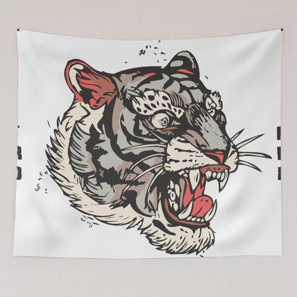 Artikelvorschau, Tiger Zeichnung Old School Tattoo entworfen und verkauft von Achille3777.