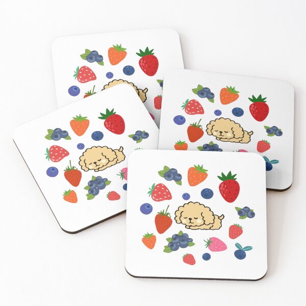 Item preview, sleepy puppy with strawberries and blueberries designed and sold by sarabye.