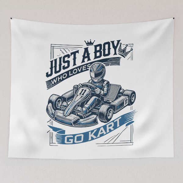 Item preview, A Boy Who Loves Go-karting Vintage Style designed and sold by LuminOrb.