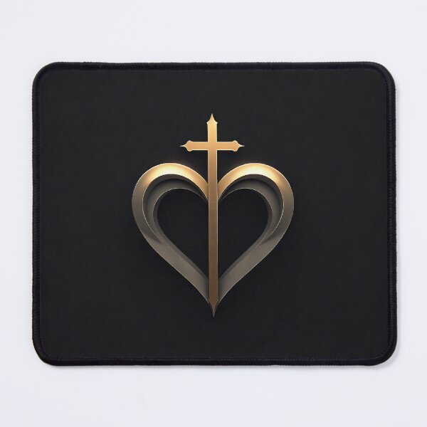 Item preview, cross heart, Christian heart, love, god, heart and cross, heart with cross, gold cross, gold heart, gold and black heart designed and sold by SavageLegion.