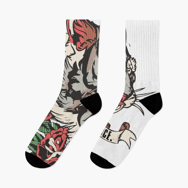 Item preview, tiger tattoo rose flower tiger old school designed and sold by Achille3777.