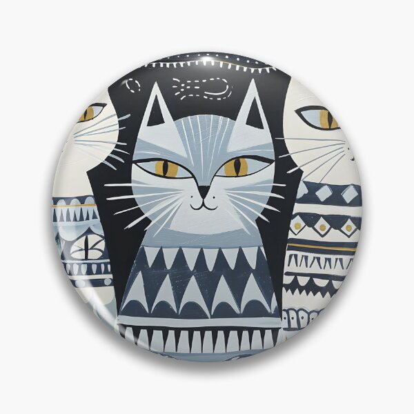 Item preview, Three cats modern folk black and white designed and sold by Folksy Living.