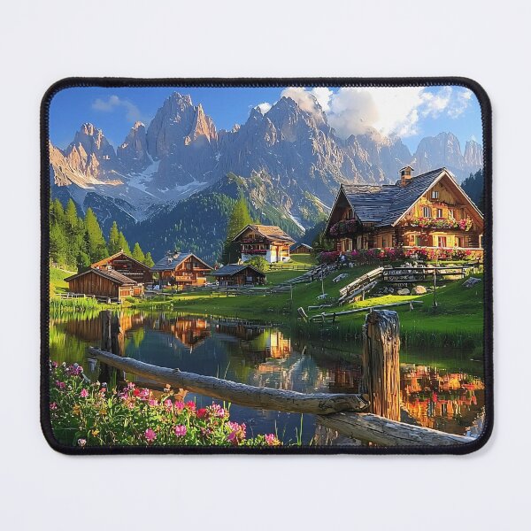 Item preview, Alpine Tranquility in Tyrol Serene Wooden Chalets and Green Meadows designed and sold by daila70.