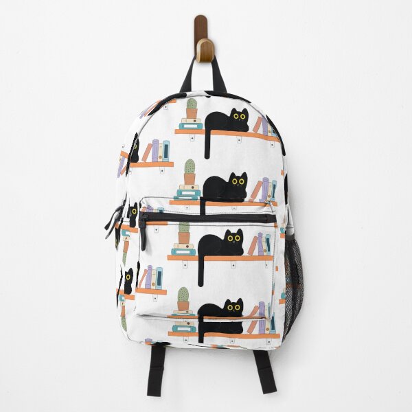 Item preview, Black Cat on Bookshelf – Bookish Reader & Library Lover designed and sold by The High Hippo.