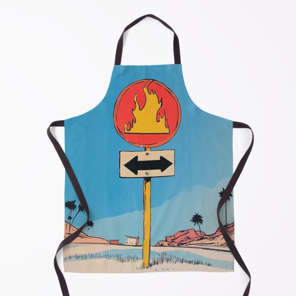 Item preview, Fire Warning Sign in a Palm-Lined Desert designed and sold by memememescat.