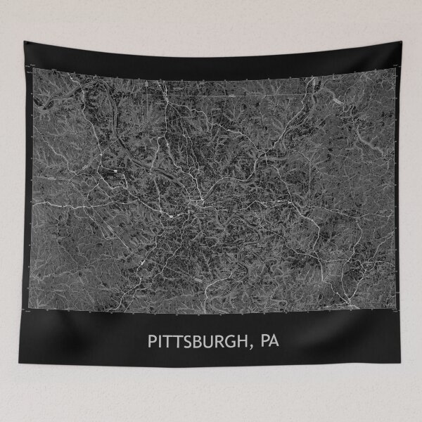 Item preview, Pittsburgh, PA 100K Topographical Map Black designed and sold by PGHPhotoCo.