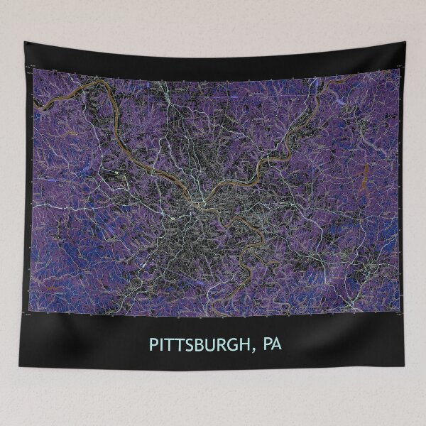 Item preview, Pittsburgh, PA 100K Topographical Map Dark designed and sold by PGHPhotoCo.