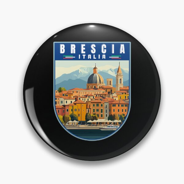 Item preview, Brescia in Lombardy Italy Retro Travel Art Emblem designed and sold by MaateoDesign.