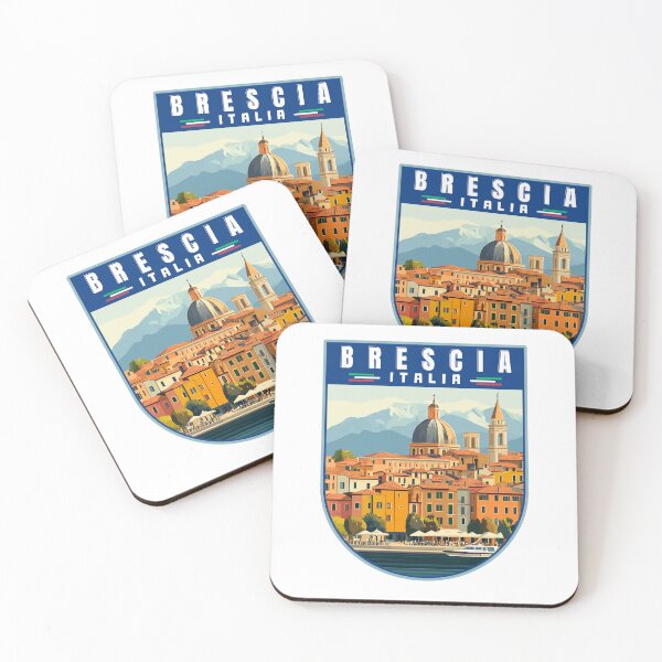 Item preview, Brescia in Lombardy Italy Retro Travel Art Emblem designed and sold by MaateoDesign.