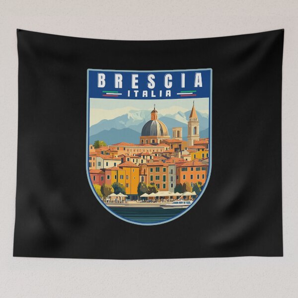 Item preview, Brescia in Lombardy Italy Retro Travel Art Emblem designed and sold by MaateoDesign.