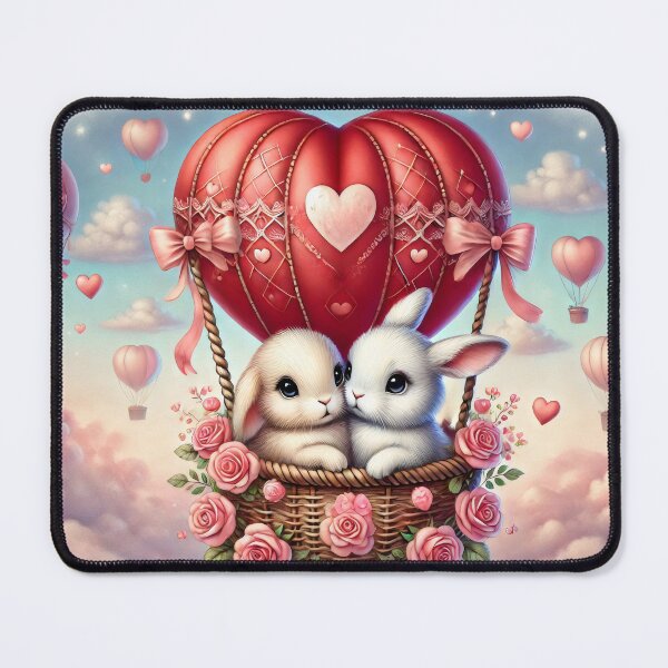 Item preview, Bunnies in a Heart Balloon Ride designed and sold by Mechanical-Artt.
