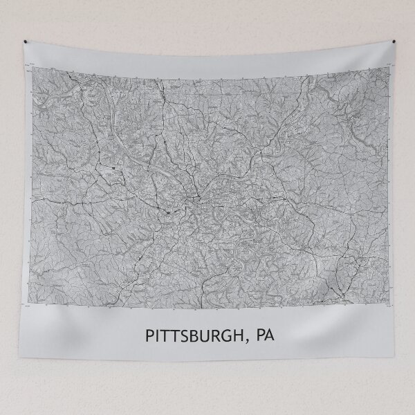 Item preview, Pittsburgh, PA 100K Topographical Map Grey designed and sold by PGHPhotoCo.