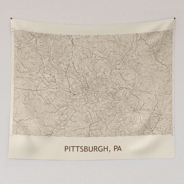 Item preview, Pittsburgh, PA 100K Topographical Map Vintage designed and sold by PGHPhotoCo.