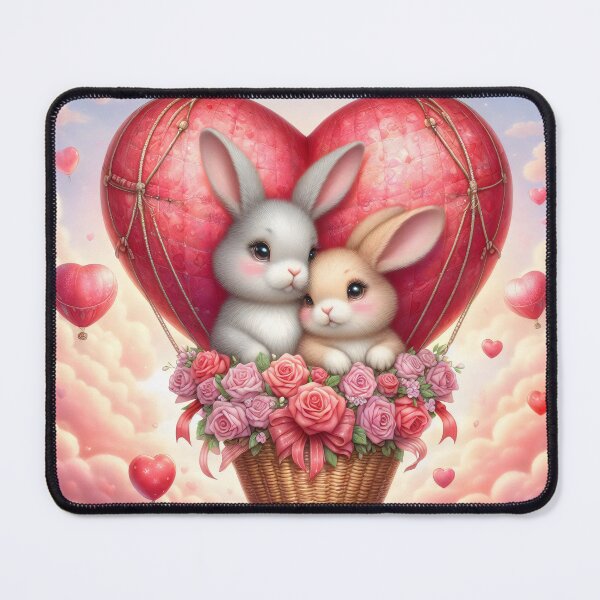 Item preview, Bunny Love in a Heart Balloon designed and sold by Mechanical-Artt.