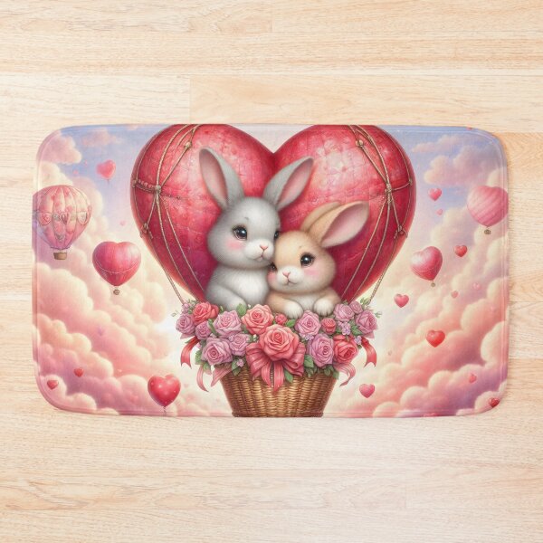 Item preview, Bunny Love in a Heart Balloon designed and sold by Mechanical-Artt.