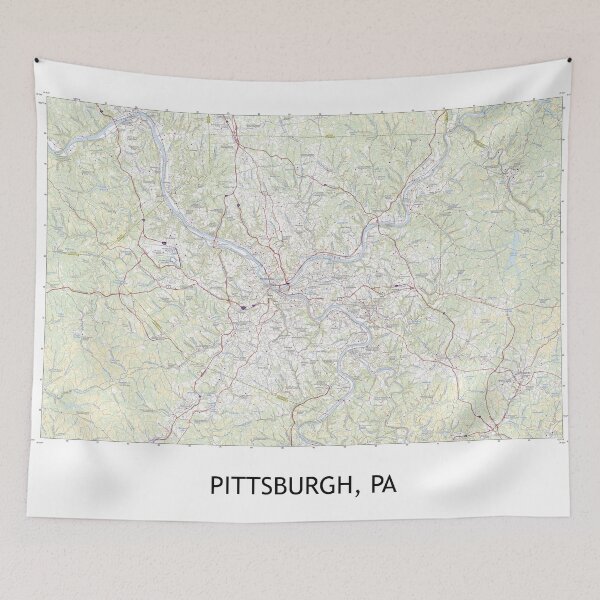 Item preview, Pittsburgh, PA 100K Topographical Map Clean designed and sold by PGHPhotoCo.