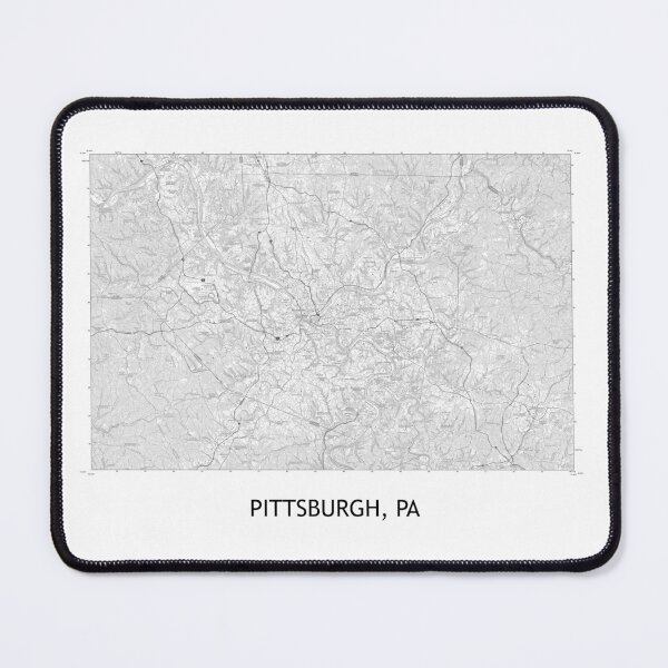 Item preview, Pittsburgh, PA 100K Topographical Map Black and White designed and sold by PGHPhotoCo.