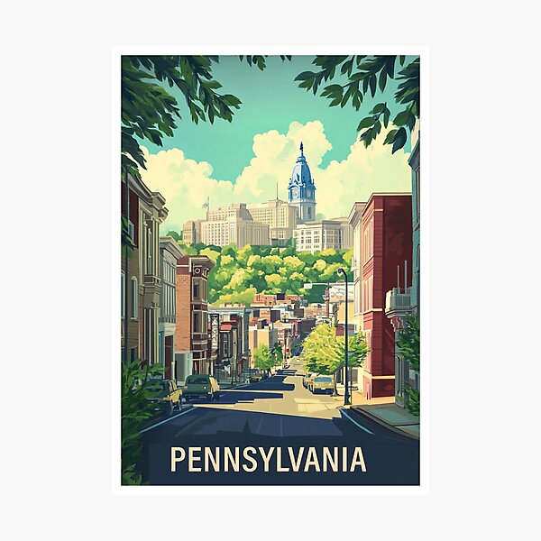 Item preview, Pennsylvania Travel Poster, Perfect Gift for Travel Enthusiasts, Vintage Style Wall Art, USA Wall art for home decor, Pennsylvania print. designed and sold by Thegalleryshop1.