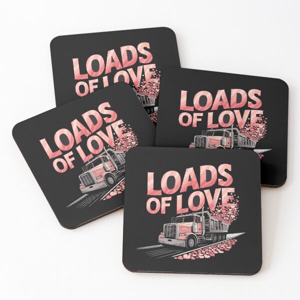 Item preview, Valentines truck hearts, construction truck loads of love designed and sold by MadCatPrints.