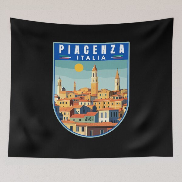Item preview, Piacenza in Emilia-Romagna Italy Retro Travel Art Emblem designed and sold by MaateoDesign.