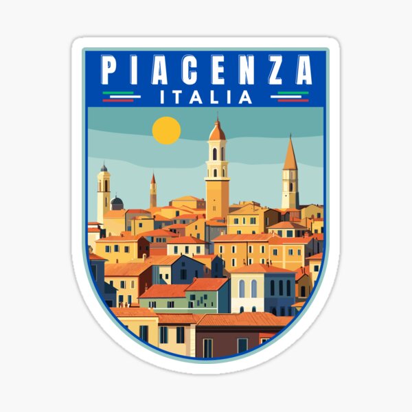 Item preview, Piacenza in Emilia-Romagna Italy Retro Travel Art Emblem designed and sold by MaateoDesign.