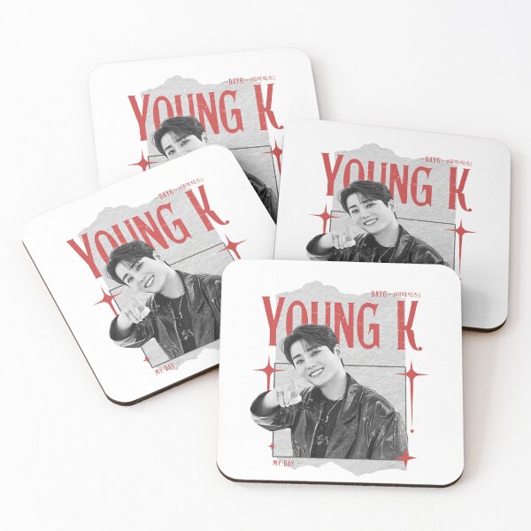 Item preview, DAY6 Young K Members Retro Scrapbook Black and Red Collage Design designed and sold by HELL0WBELLO.
