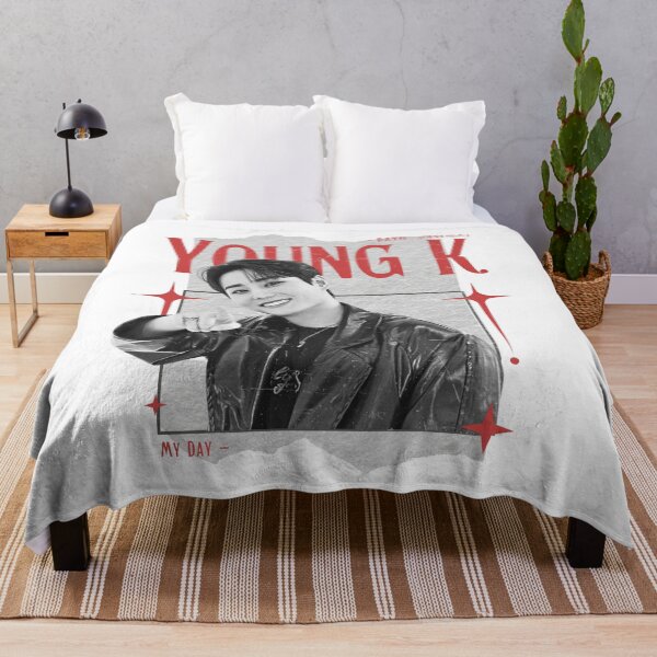 Item preview, DAY6 Young K Members Retro Scrapbook Black and Red Collage Design designed and sold by HELL0WBELLO.