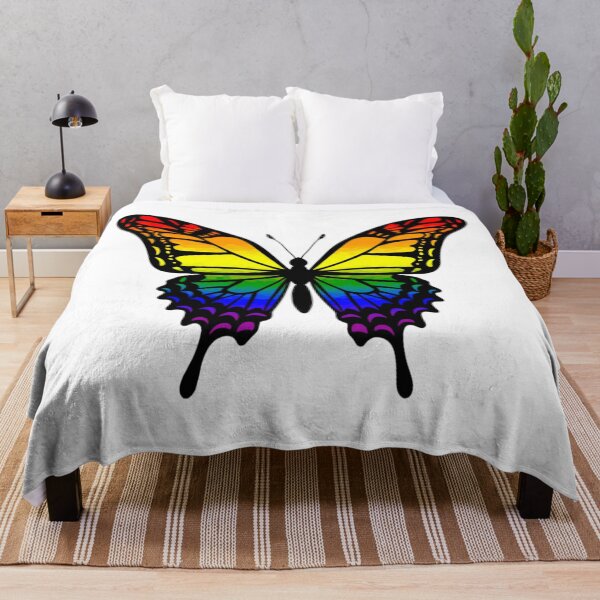 Item preview, Colorful Butterfly with LGBTQ Rainbow Pride Colors designed and sold by Travelslightly.