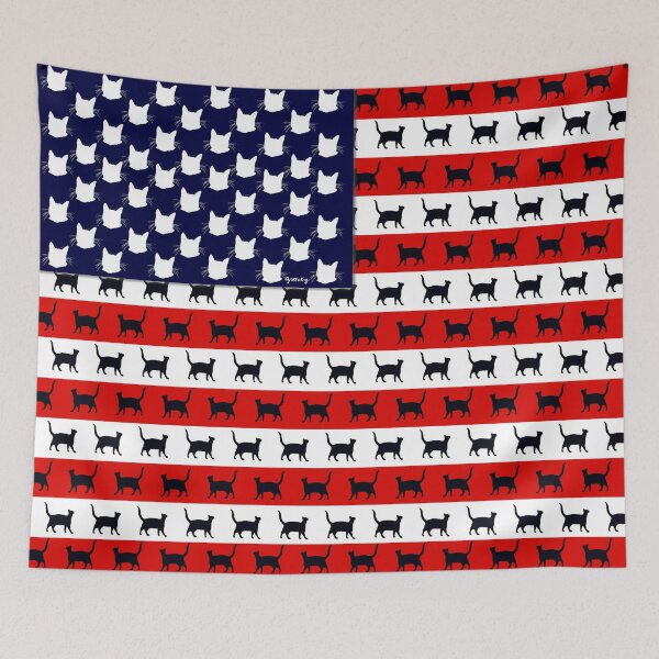Item preview, Cat Flag America designed and sold by Paintings by gretzky.