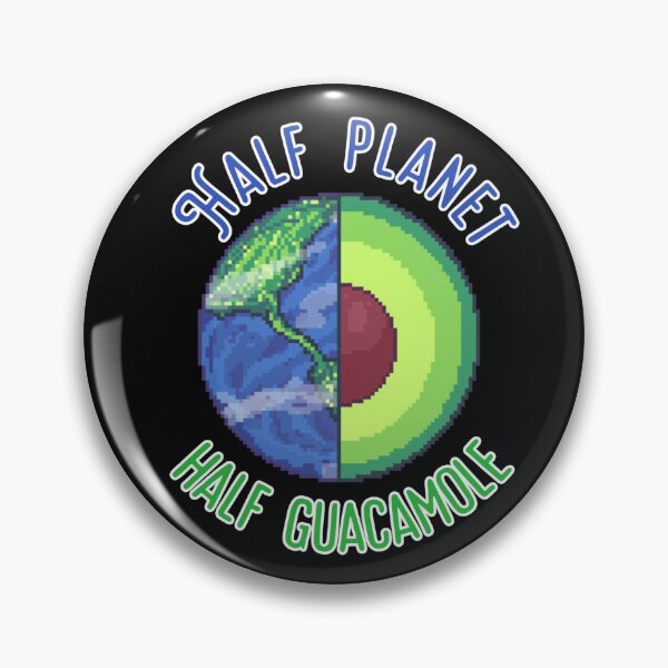 Item preview, half planet half guacamole avocado planet earth pixel art designed and sold by ZerpaGiovanna.
