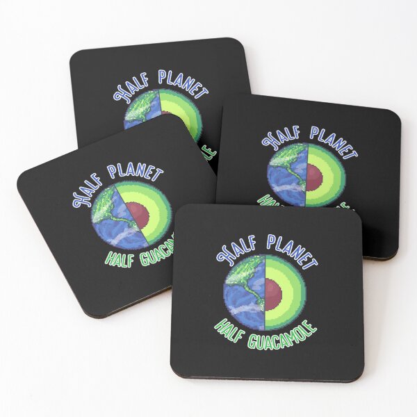 Item preview, half planet half guacamole avocado planet earth pixel art designed and sold by ZerpaGiovanna.