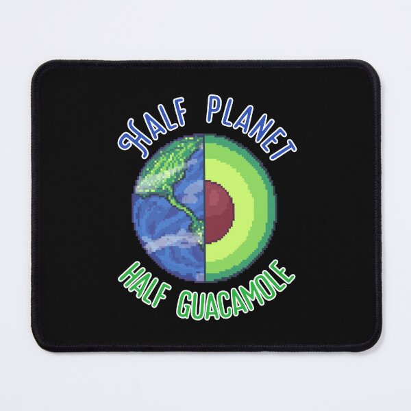 Item preview, half planet half guacamole avocado planet earth pixel art designed and sold by ZerpaGiovanna.