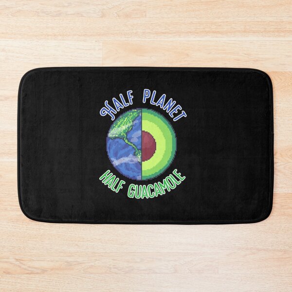Item preview, half planet half guacamole avocado planet earth pixel art designed and sold by ZerpaGiovanna.