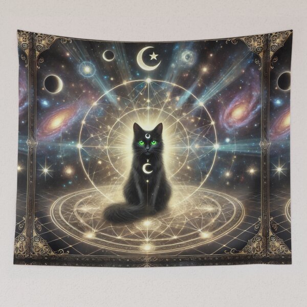 Item preview, Nyx: Cosmic Oracle of the Celestial Dimensions Sacred Black Cat designed and sold by Meta2Physical.