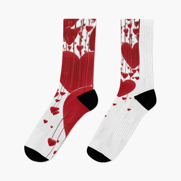Item preview, Falling Hearts: A Cinematic Love Scene | Romantic Rain: Red Hearts on White designed and sold by JOY STORE 45.