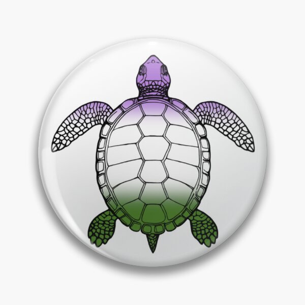 Item preview, Vibrant Genderqueer Pride Turtle Illustration designed and sold by Travelslightly.