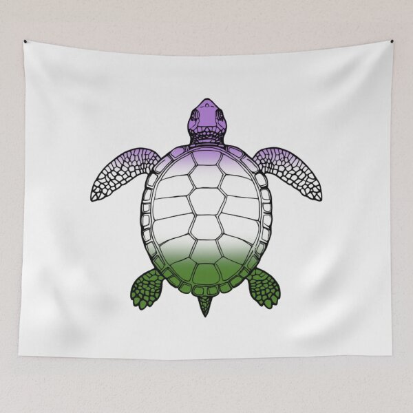 Item preview, Vibrant Genderqueer Pride Turtle Illustration designed and sold by Travelslightly.