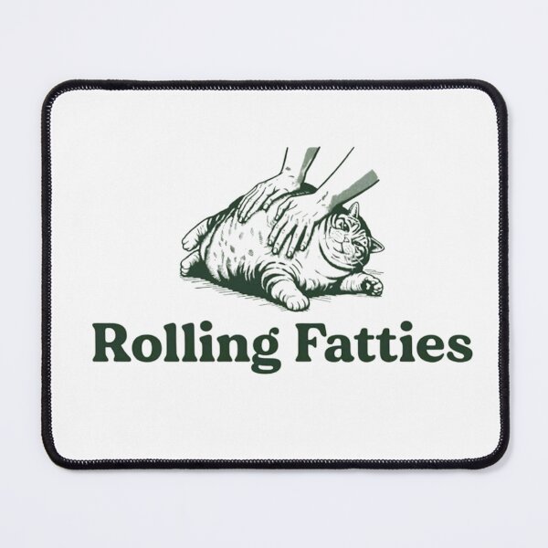 Vista previa del artículo con la obra «Rolling Fatties Cat Divertido Lindo Amante de los gatos Dueño de gatitos Gatito», diseñado y vendido por DigitalNew.
