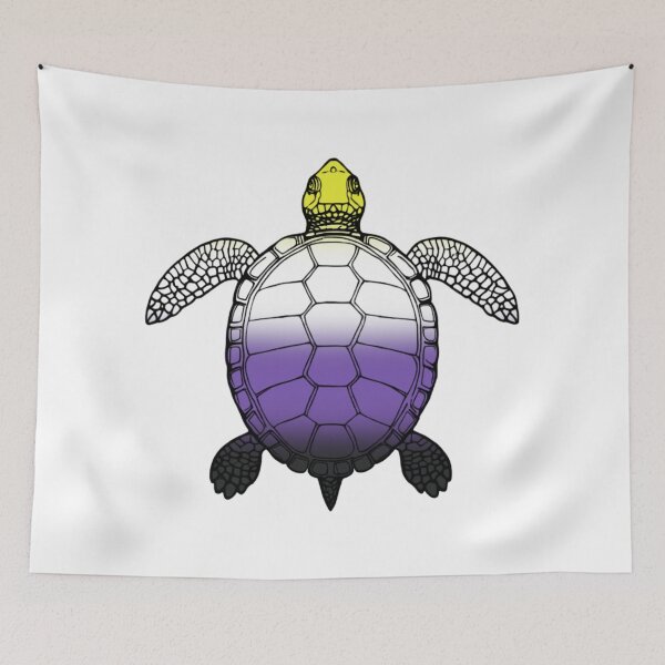 Item preview, Vibrant Nonbinary Pride Turtle Illustration designed and sold by Travelslightly.