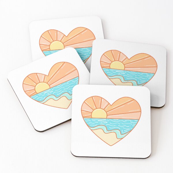 Item preview, Beach Sunset Pastel Heart designed and sold by honeybutterfly.