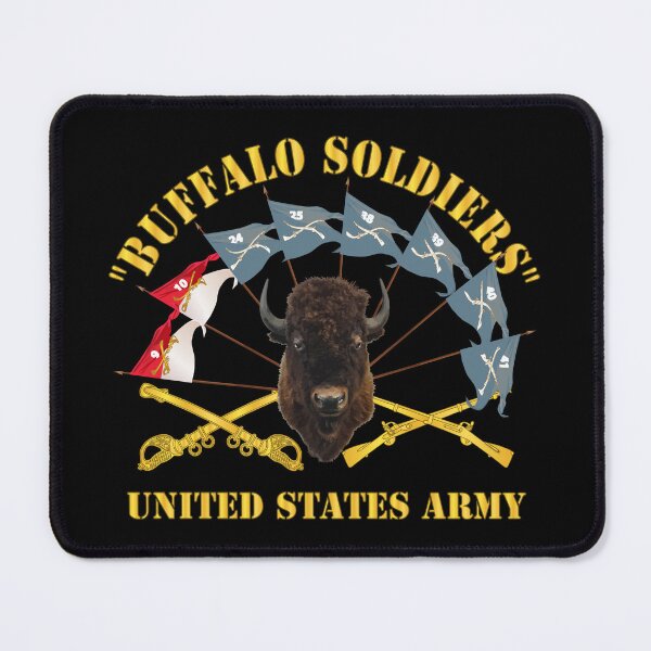 Item preview, Buffalo Soldiers - Infantry - Cavalry Guidons w Buffalo Head - US Army X 300 designed and sold by Military Insignia Products.