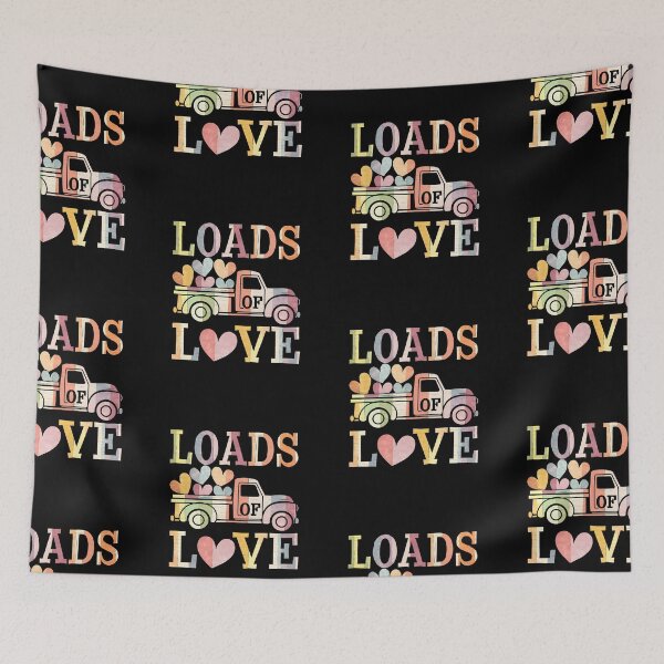Item preview, Valentines truck, loads of love rainbow hearts designed and sold by MadCatPrints.