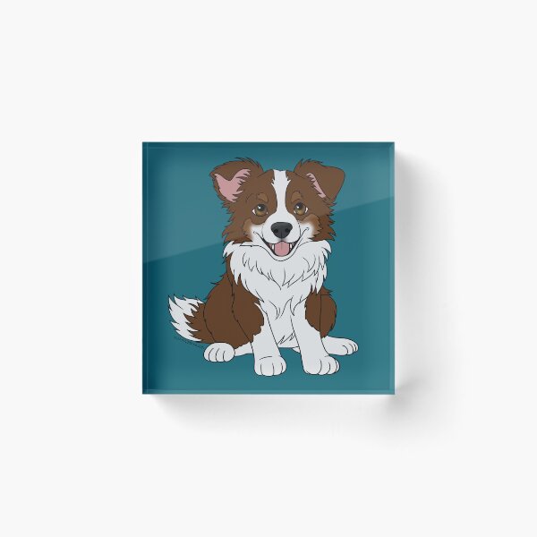 Artikelvorschau, Niedlicher Cartoon-brauner Border Collie entworfen und verkauft von DappledMoon.